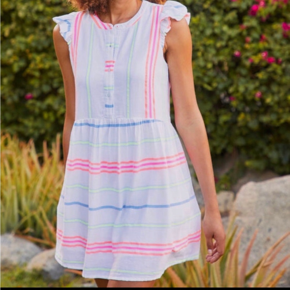 NWT Vineyard Vines Guava Multi Stripe Dress, 8
